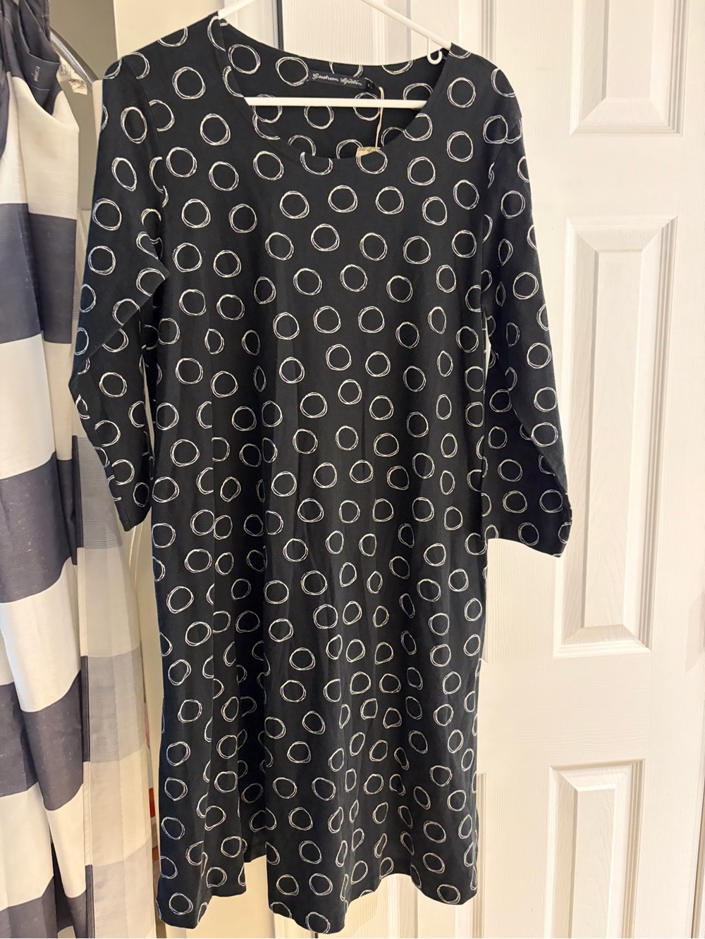 Gudrun Sjöden organic cotton tunic dress medium black/white NWT